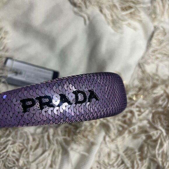 Prada Sequin Purple Logo Headband NEW main image 11